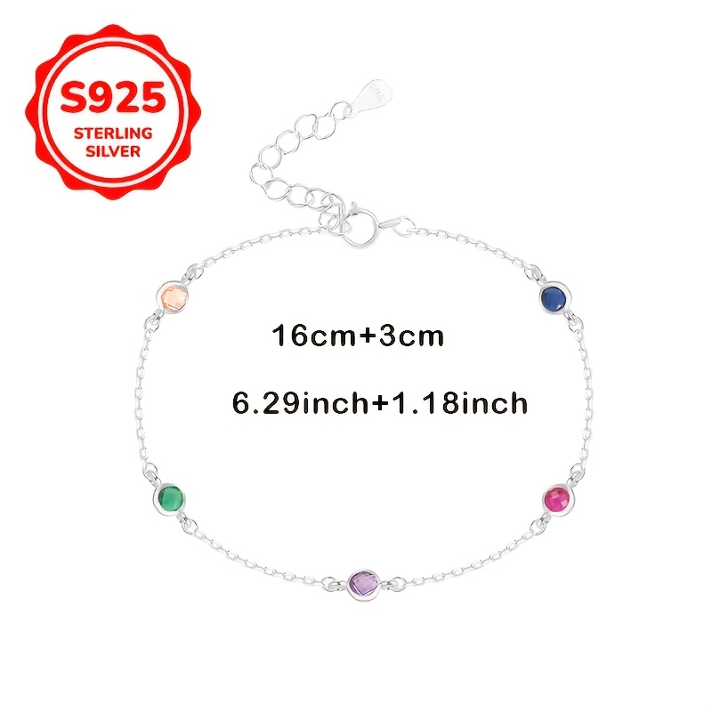Bohemian Style S925 Silver Bracelet with Zirconia, Low Sensitivity, 1.5g Weight